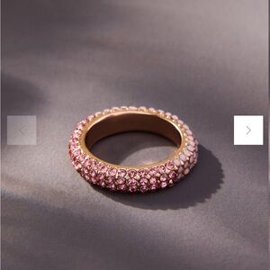 ANTHROPOLOGIE Split Pave Ring - pink size 7